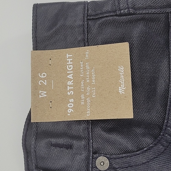 Madewell The '90s Straight Jean in Midnight Blue Foil size 26 NWT NN461 - Picture 8 of 14